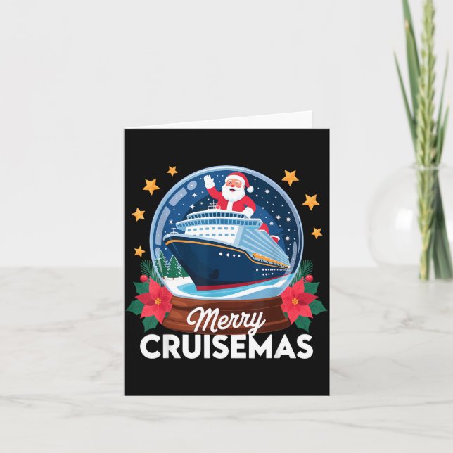 Cartão Merry Cruisemas Christmas Family Cruisin Funny Cru (Frente)