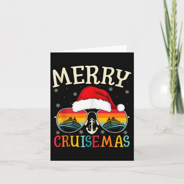 Cartão Merry Cruisemas Cruise Ship Vacation Cruising Chri (Frente)