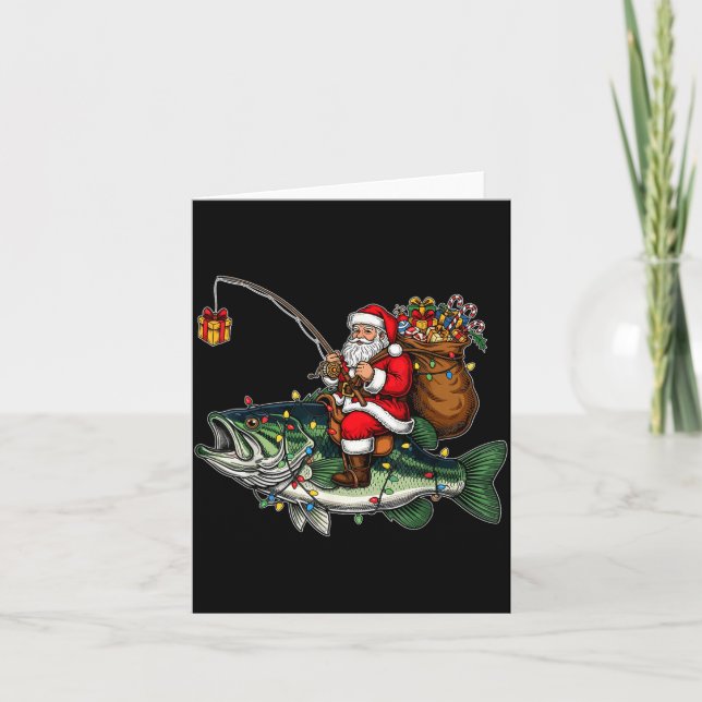 Cartão Merry Fishmas Santa Fishing Lovers Funny Fisherman (Frente)