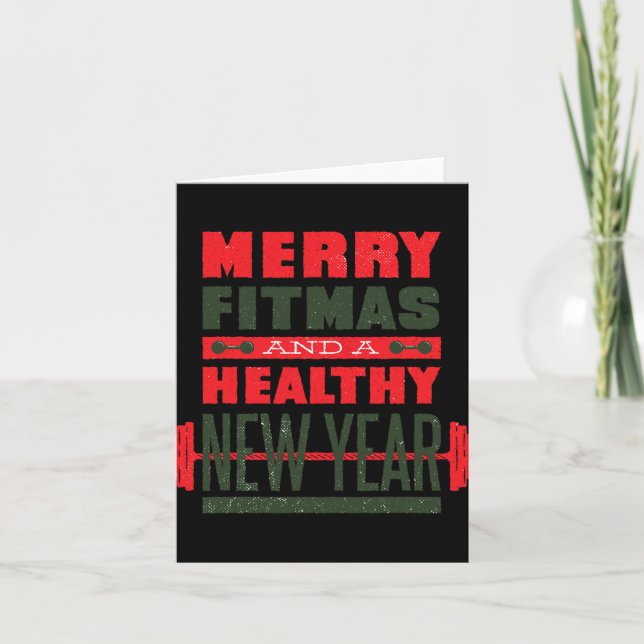 Cartão Merry Fitmas And Happy New Rear Fitness Funny Xmas (Frente)
