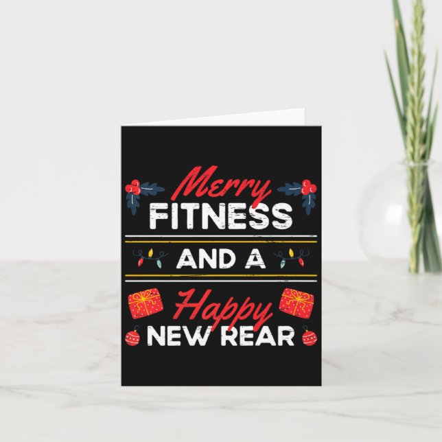 Cartão Merry Fitness And A Happy New Rear Workout Xmas Ch (Frente)