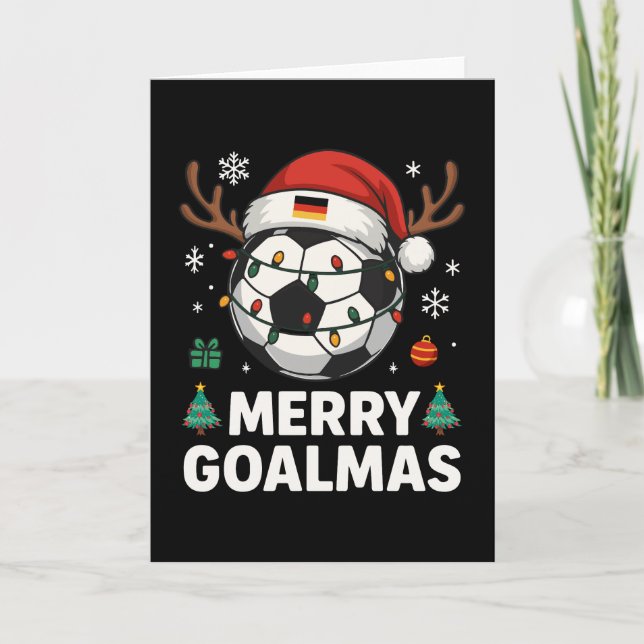 Cartão Merry Goalmas - Funny Soccer Christmas (Frente)