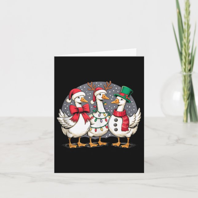 Cartão Merry Goose Funny Christmas Silly Humor Family Chr (Frente)