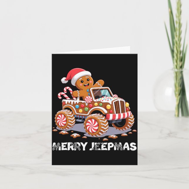 Cartão Merry Jeepmas Ugly Light Reindeer Christmas Long S (Frente)