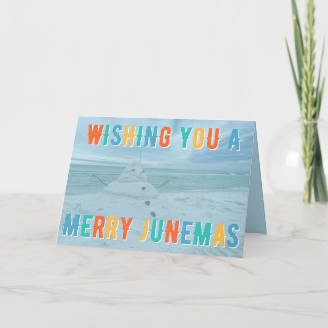 Cartão Merry Junemas Melted Snowman Card (Frente)