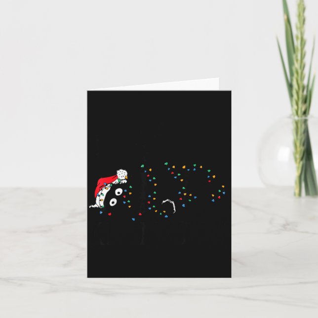 Cartão Merry Kissmy Angry Cat Christmas Funny Sarcastic H (Frente)