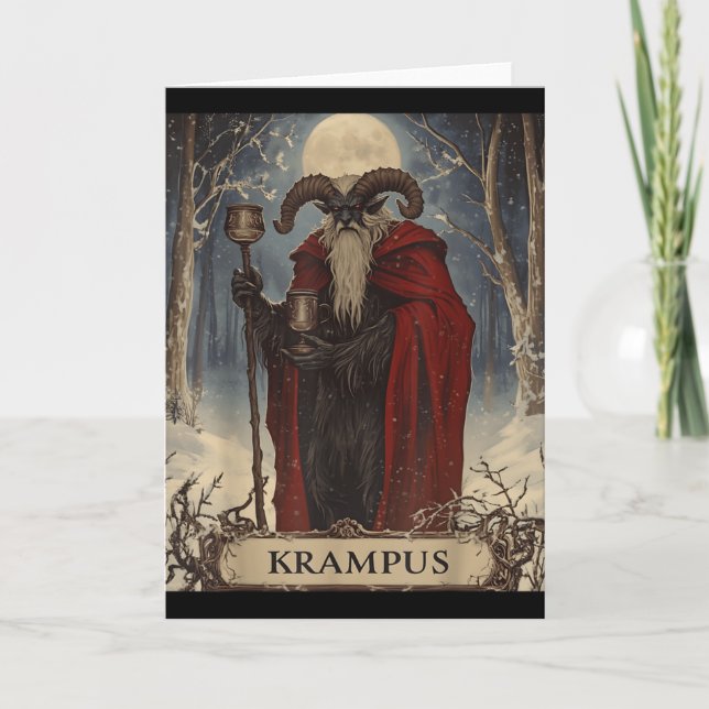 Cartão Merry Krampus Pajama Funny Christmas Horror Ugly S (Frente)
