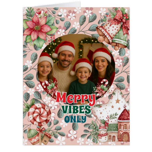 Cartão Merry Vibes Only – Funny Christmas Card  (Frente)
