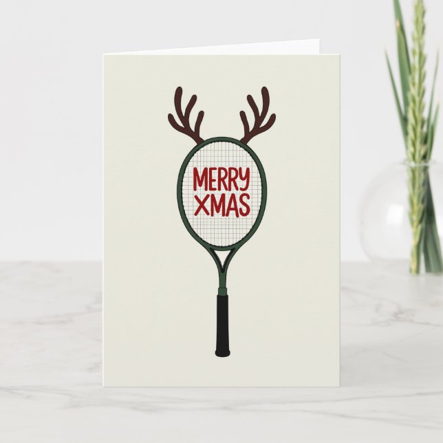 Cartão Merry Xmas Reindeer Tennis Card (Frente)
