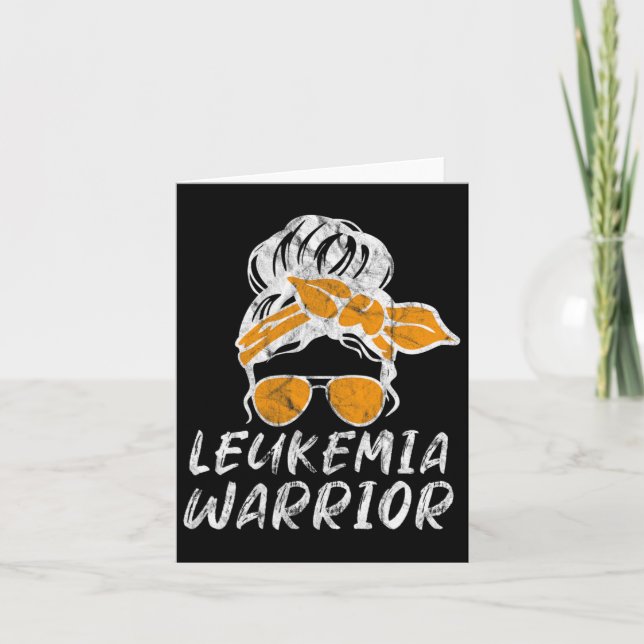 Cartão Mês da Consciência Messy Bun Retro Guerreiro das M (Frente)