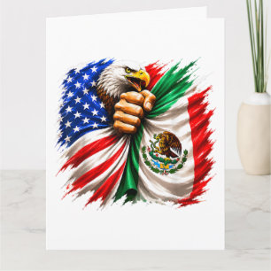Cartão Mês da Herança Hispânica Bandeira EUA México
