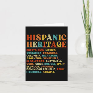 Cartão Mês da Herança Hispânica Todos os Países Latinos L
