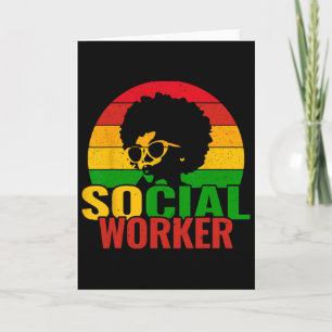 Cartão Mês da História Negra Assistente Social Trabalho S
