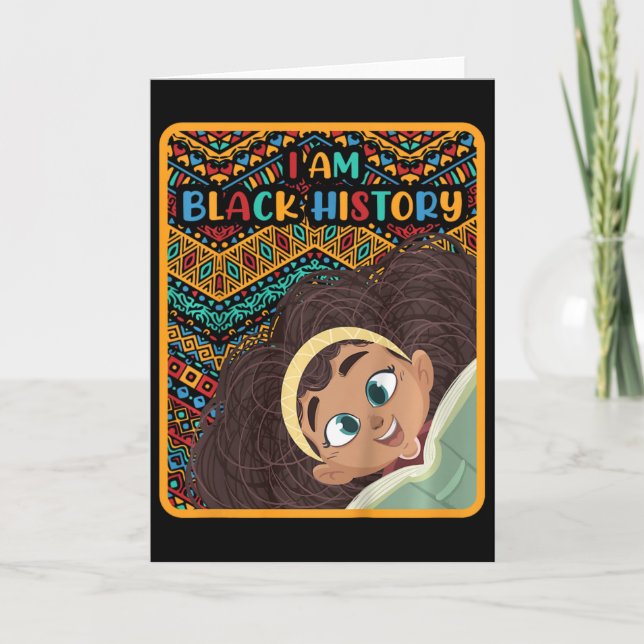 Cartão Mês da História Negra das Crianças Afro Amor Améri (Frente)