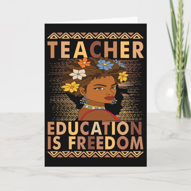 Cartão Mês da História Negra Educação É Liberdade Chá Pre (Frente)