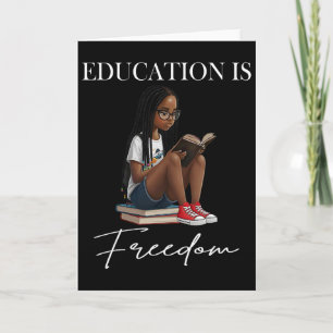 Cartão Mês da História Negra Educação É Liberdade Livros