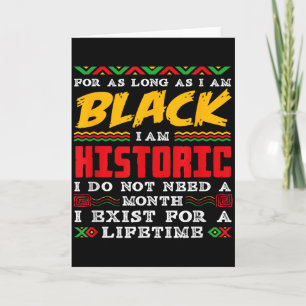 Cartão Mês da História Negra Eu Sou Histórico Negro 