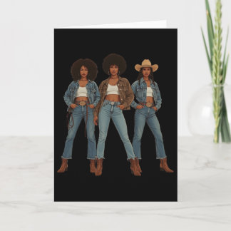 Cartão Mês da História Negra Melanina Cowgirl Swag Ociden