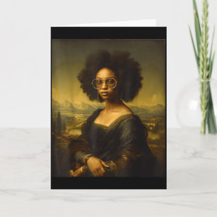 Cartão Mês da História Negra Mona Lisa Negra Americano Af