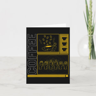 Cartão Mês de Conscientização Café Asl Amante Moderno Amo