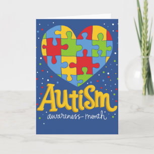Cartão mês de conscientização sobre autismo