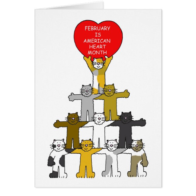 Cartão Mês do Coração Americano fevereiro (Frente)