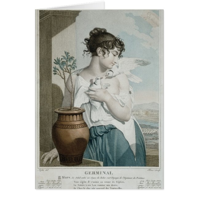Cartão Mês germinal, sétimo do calendário republicano (Frente)