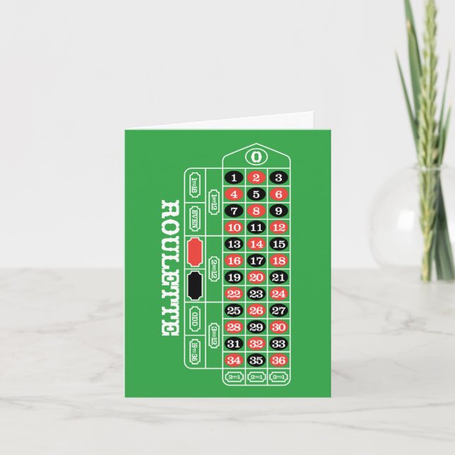 Cartão Mesa Roulette - Gamble Casino To Win Card (Frente)