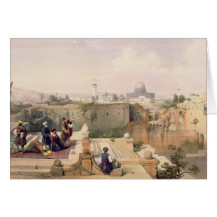 Cartão Mesquita de Omar que mostra o local do templo