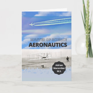 Cartão Mestrado em Parabéns de Aeronáutica Científica
