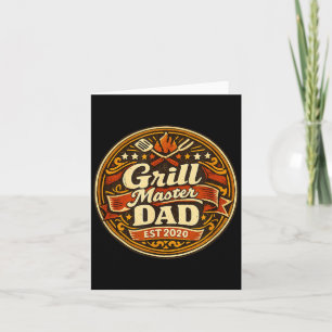 Cartão Mestre da Grelha Pai Est 2020 Vintage Bbq Grelhand