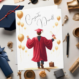 Cartão Mestre de Graduação em Aquarela Personalizado, Fac