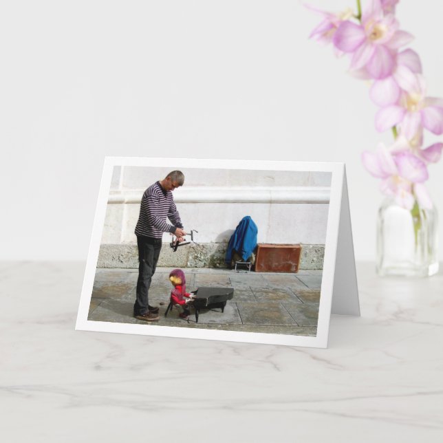 Cartão Mestre de Títeres de Rua na Áustria (Orquídea)