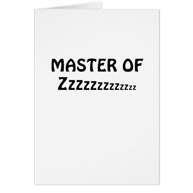 Cartão Mestre de Zzzzzz (Frente)