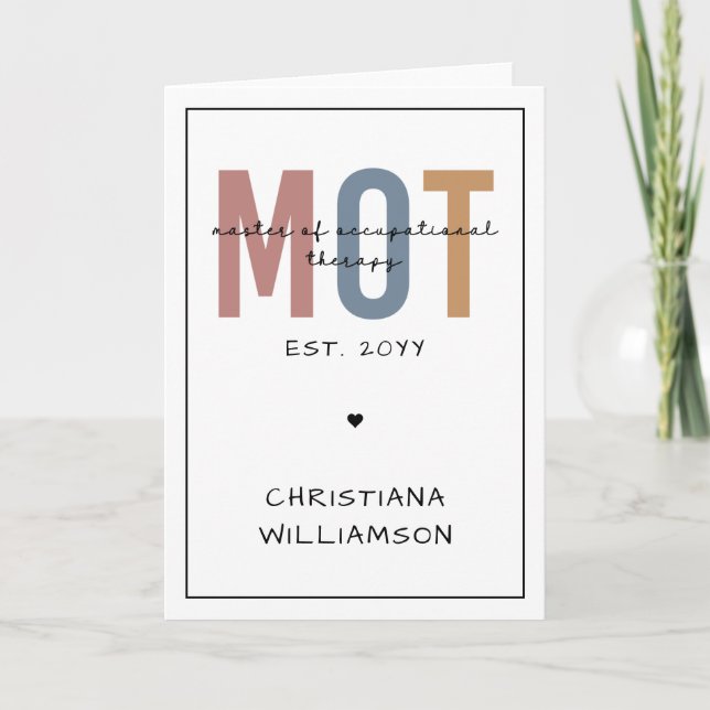 Cartão Mestre Personalizado Da Mt Da Terapêutica Ocupacio (Frente)
