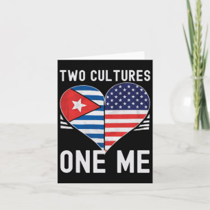 Cartão Metade Cubana Meio Americano Bandeira Cuba América