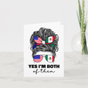 Cartão Metade Da Bandeira Americana E Mexicana
