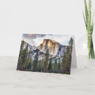 Cartão Metade Dome Yosemite National Park Watercolor