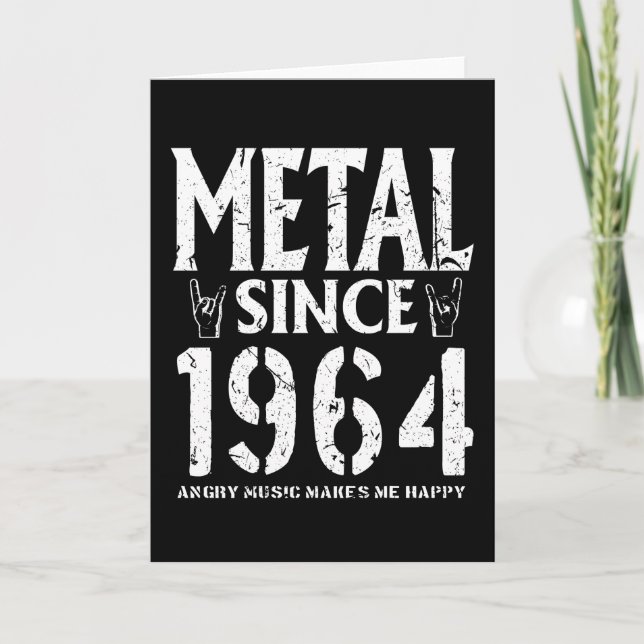 Cartão Metal Gift Birthday Vintage 1964 (Frente)