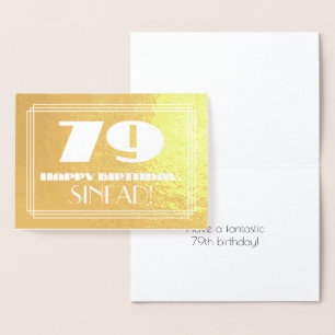 Cartão Metalizado 79º Aniversário: Nome + Visual Inspirado no Art Dé