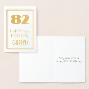 Cartão Metalizado 82º Aniversário: Art Deco inspirou "82" e nome