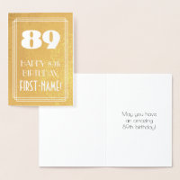89º aniversário ~ Art Deco Style "89" & Custom Nam