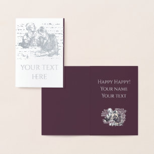 Cartão Metalizado A garota lendo um livro