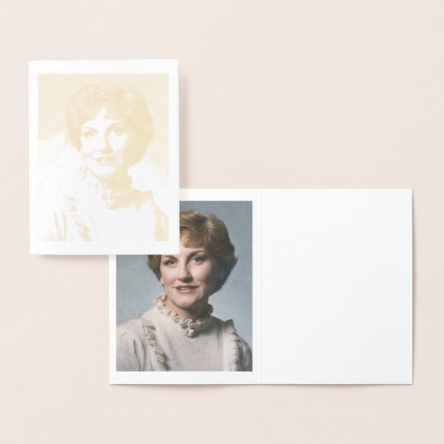 Cartão Metalizado A. Joyce Elliott Gold Foil Note Card (Exibição)