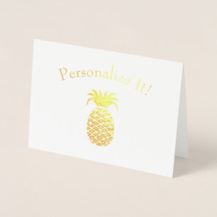 Cartão Metalizado Abacaxi simples personalizado