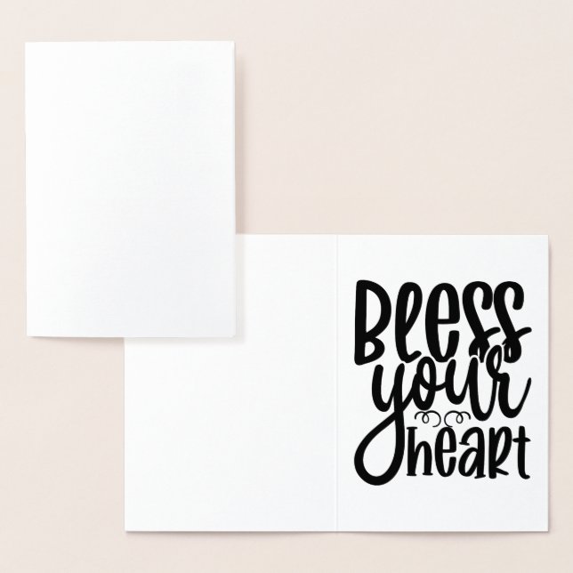 Cartão Metalizado Abençoe seu coração (Exibição)