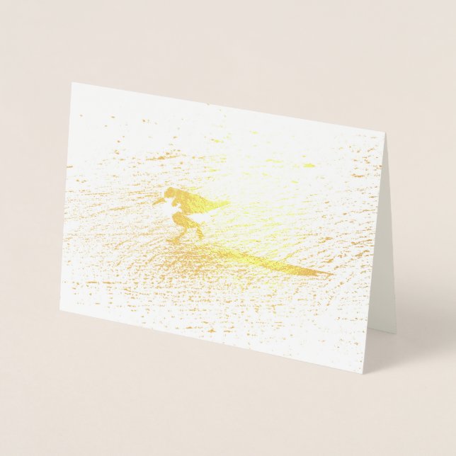 Cartão Metalizado Adorável Sandplover Menor (Frente)