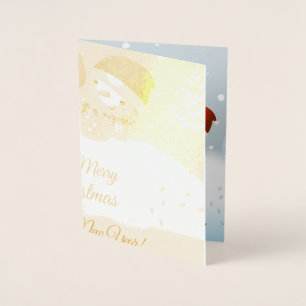 Cartão Metalizado Almofada de Natal Alegre Carta