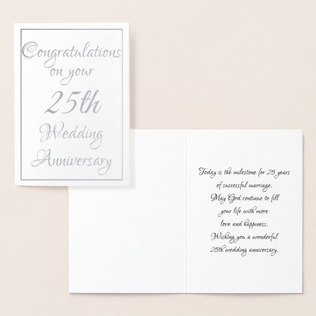 Cartão Metalizado Aniversário de 25 (Exibição)