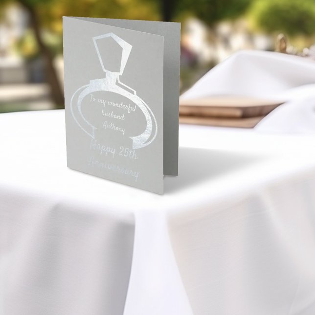 Cartão Metalizado Aniversário de 25 anos para o marido (Criador carregado)